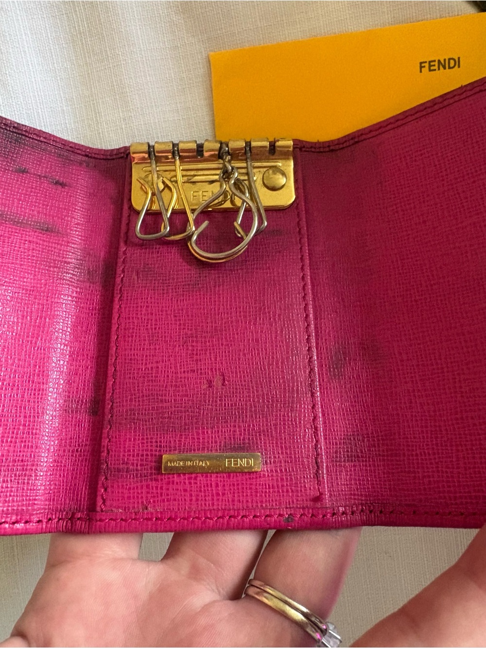 Auth Fendi logo Key card case - Picture 5 of 10